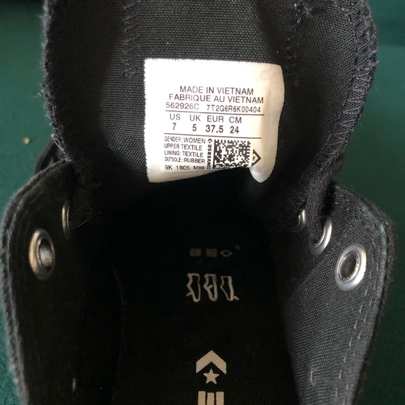 !! SOLD!! NBW HARD TO FIND ALL BLACK CONVERSE ALL STAR PLATFORMS LOW TOPS - Picture 4 of 4